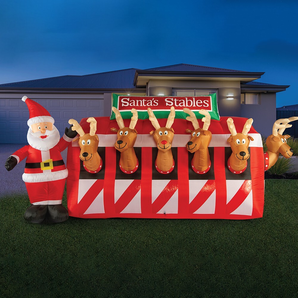 Stockholm Christmas Inflatables 3m Airpower Santa's Reindeer Stable