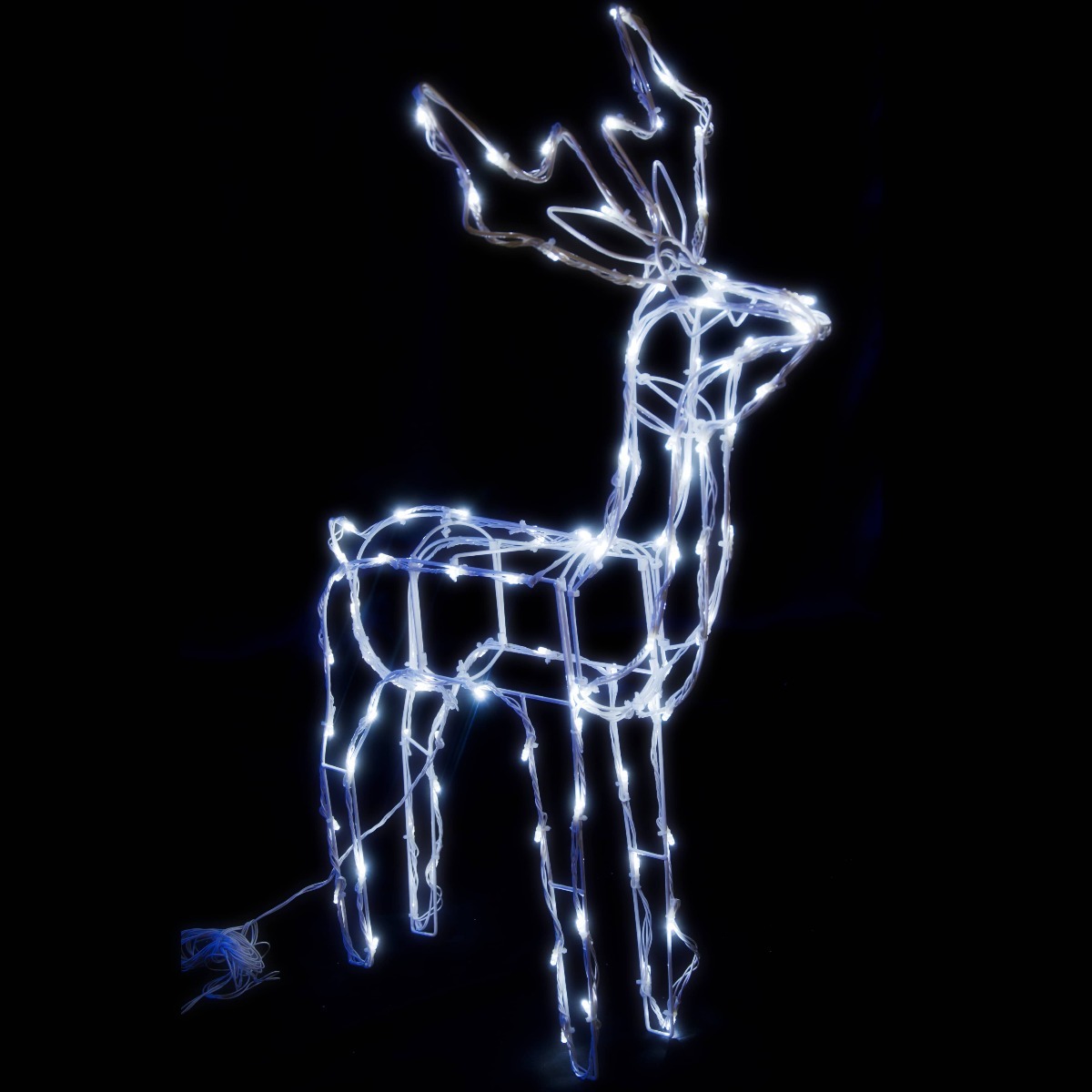 Stockholm Outdoor LED Solar Standing Reindeer Cool White Christmas Light Display 84cm