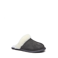 UGG Rosa Boots Unisex Slippers / Scuffs, Premium Sheepskin Upper Rubber Sole - Dark Grey - Au Ladies 7 / Au Men 5 / Eu 38
