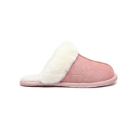 UGG Rosa Boots Unisex Slippers / Scuffs, Premium Sheepskin Upper Rubber Sole - Pink - Au Ladies 10 / Au Men 8 / Eu 41