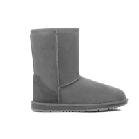 UGG Boots Short Classic - Premium Australian Sheepskin, Water Resistant Non-Slip - Grey - Au Ladies 5/ Au Men 3/ Eu36