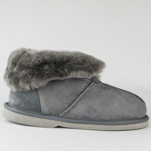 UGG Mallow Slippers, Premium Sheepskin, Rubber Sole - Grey - Au Ladies 11/12 / Au Men 9/10 / Eu 42/43
