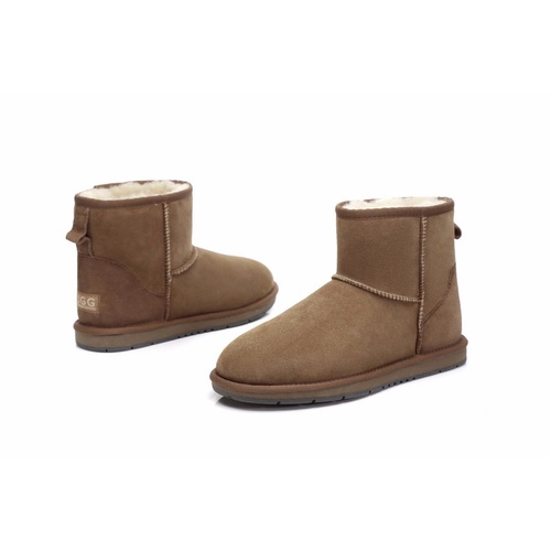 UGG Ankle Boots - Mini Classic Australian Sheepskin, Water Resistant, Non-Slip - Chestnut - Au Ladies 4/ Au Men 2/ Eu35