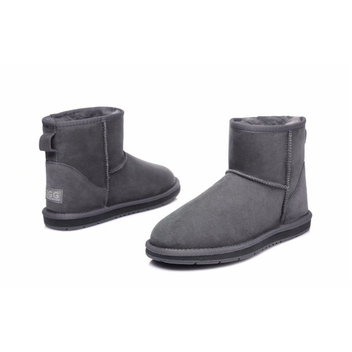 UGG Ankle Boots - Mini Classic Australian Sheepskin, Water Resistant, Non-Slip - Grey - Au Ladies 12/ Au Men 10/ Eu43