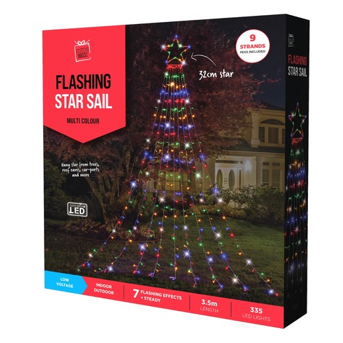 Stockholm Christmas Lights 3.5m String Lights LED Star Multi Color Xmas Decor 